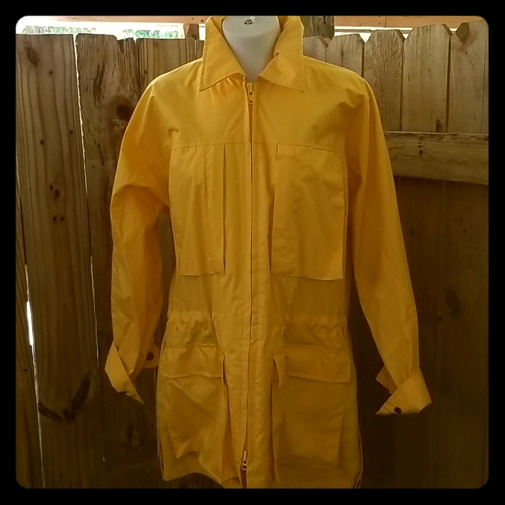 Bright Yellow Vintage Short Raincoat 10 Final Pric
